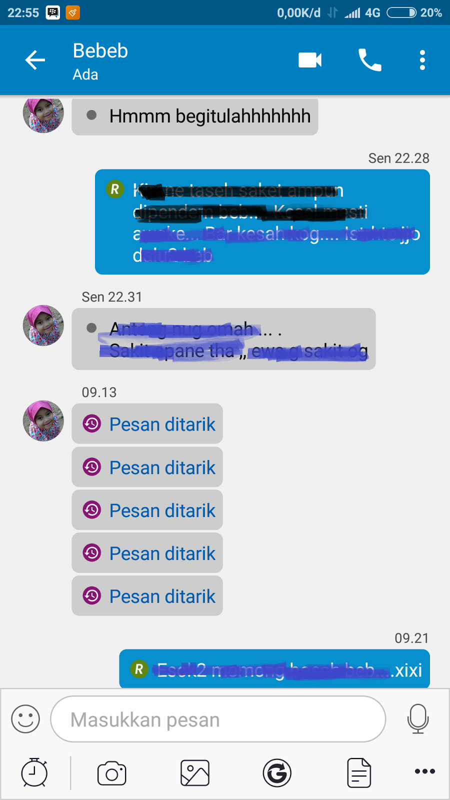 Pesan Ditarik di BBM