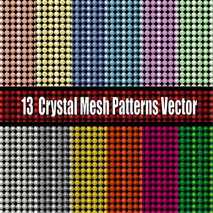 21 Crystal Mesh Patterns Vector-02