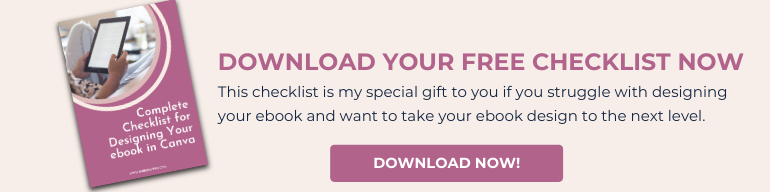 Free checklist to designing your ebook in canva| joricreatives