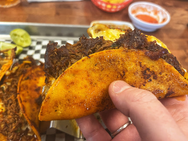 birria tacos at Wako Taco in Waco, Texas (authentic Tex-Mex cuisine)