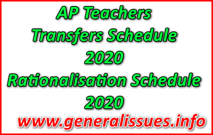 AP Teachers Transfers Schedule Teachers Rationalisation Schedule 2020