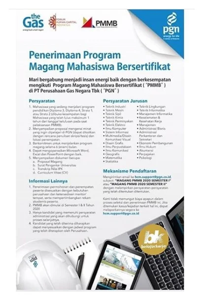 Rekrutmen Magang Perusahaan Gas Negara (Persero) Tbk Tahun 2020