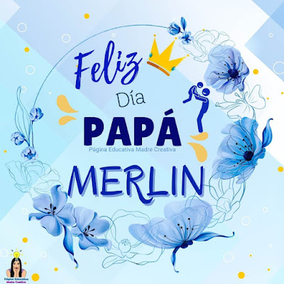Solapín Feliz Día del Padre - Nombre Merlin para imprimir gratis