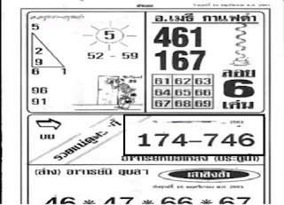 Thai Lotto First Paper For 16-11-2018