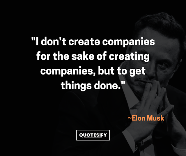 "I don't create companies for the sake of creating companies, but to get things done."