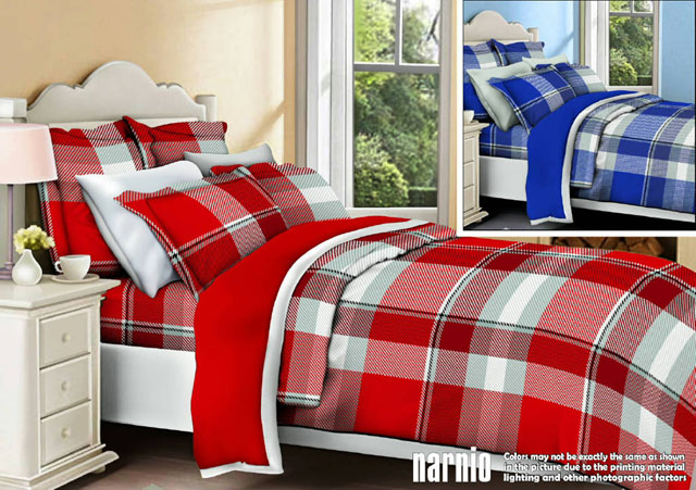 Sprei Renette Merah Motif Kotak Narnio