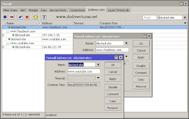 Cara Blok Situs di Router Mikrotik Dengan Address List Berdasarkan Nama Domain