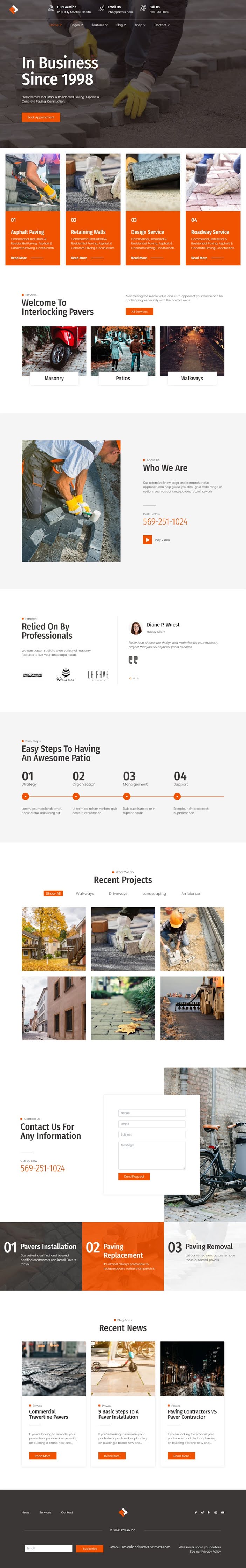 Paving Contractor Joomla Template with Page Builder