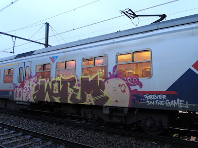 50% of the trains are painted by foreigners and 50% by Belgian writers. In most cases the trains aren't buffed and it's cool to see running panels and whole cars - Hulk