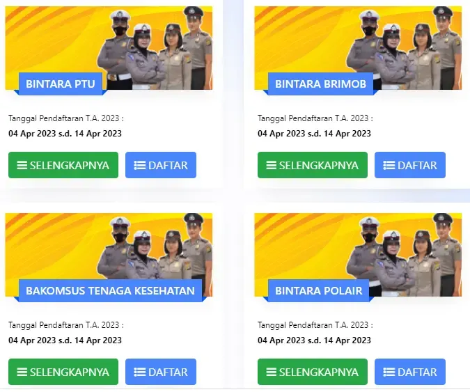 Persyaratan Pendaftaran Penerimaan Bintara POLRI Tahun 2023