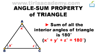 Angle Sum Property of triangle (Sum of all the Interior angle of three-sided Polygon = 180)