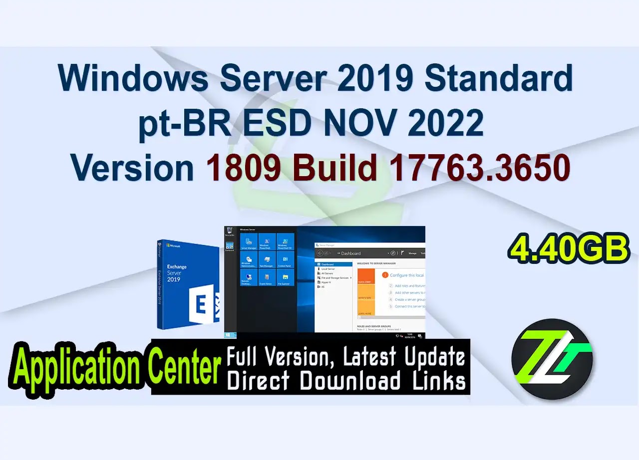Windows Server 2019 Standard pt-BR ESD NOV 2022 Version 1809 Build 17763.3650