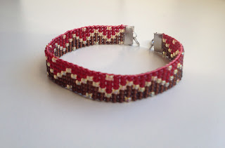 red gold brown bead loom bracelet