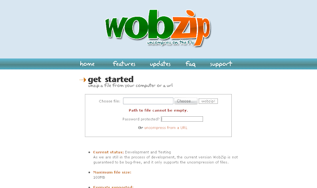 Ekstrak File Secara Online Dengan Wobzip