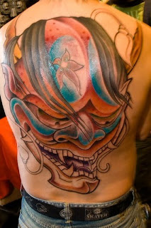 Beautiful Japanese Mask Tattoo 3