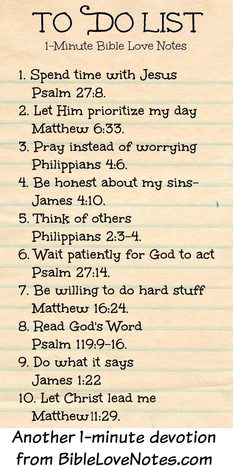 1-Minute Bible Love Notes: Every Christian's To Do List