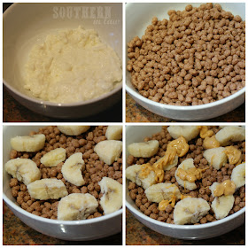 Cocoa Puffs Cereal Mess - Peanut Butter Cottage Cheese Banana - Aldi Gluten Free Cereal Review