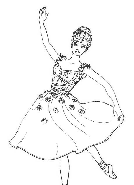 BARBIE COLORING PAGES: BARBIE BALLERINA COLORING