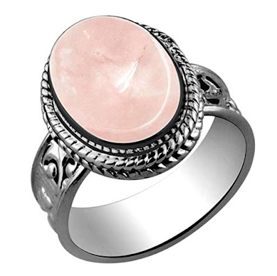 rose quartz silver rings