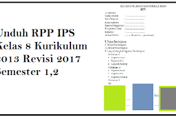 Unduh RPP IPS Kelas 8 Kurikulum 2013 Revisi 2017 Semester 1,2