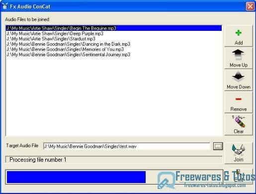Fx ConCat Audio File Joiner : un logiciel gratuit pour réunir plusieurs MP3 en un seul