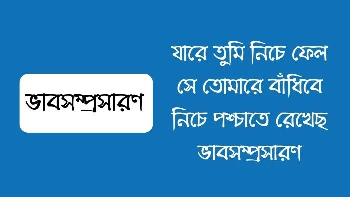 যারে তুমি নিচে ফেল সে তোমারে বাঁধিবে নিচে পশ্চাতে রেখেছ ভাবসম্প্রসারণ