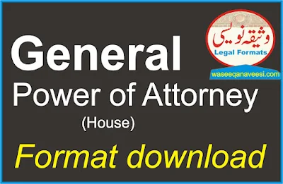 General Power of Attorney Format Pakistan - (Word)