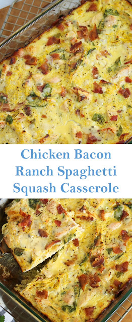 Chicken Bacon Ranch Spaghetti Squash Casserole
