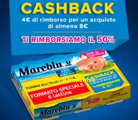 Cashback Mareblu : ricevi 4 euro di rimborso su un acquisto di 8 euro