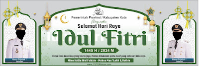 Desain Banner Idul Fitri 1445 2024 CDR PSD