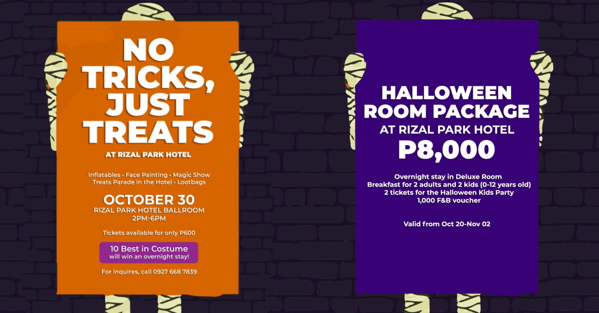 No Tricks, Just Treats at Rizal Park Hotel on October 30