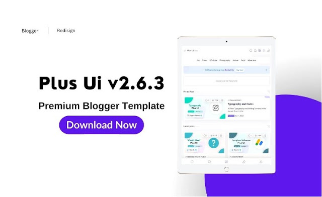 Plus UI Premium Blogger Template v2.6 free Download 2024