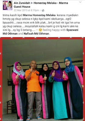 Marma Homestay Melaka - Testimoni Dari Facebook