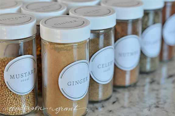 Free Printable Spice Jar Labels | www.andersonandgrant.com