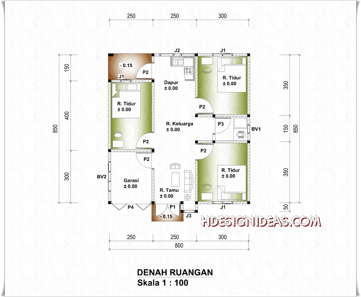 Denah Rumah Tinggal Ukuran 8 M X 85 M Home Design And Ideas