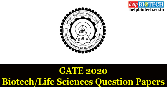 GATE 2020 Biotech/Life Sciences Question Papers | Download 