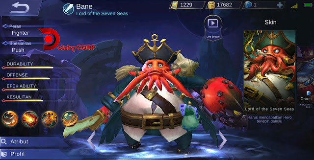 Mobile Legends : Hero Bane ( Lord of  the Seven Seas ) High Damage Builds Set up Gear