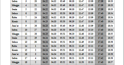 Download Jadwal Imsakiyah Romadhon 1436 H / 2015 M untuk 