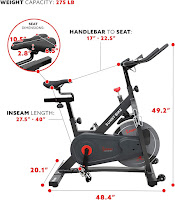 Sunny H&F SF-B1964 Pro II Spin Bike's dimensions, image,