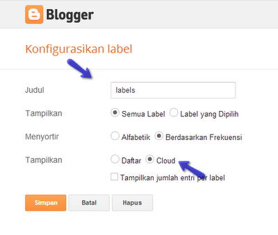 Cara menambah label pada blogger