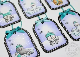 Sunny Studio Stamps: 25 Days of Christmas Tags using Polar Playmates by Mendi Yoshikawa
