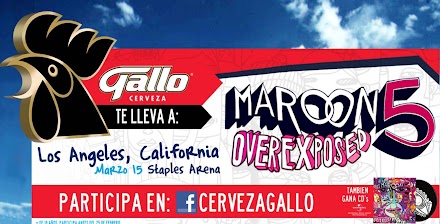 Gallo cautiva con promoción en Facebook para seguidores de Maroon 5