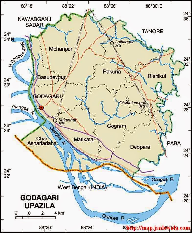 godagari upazila map of bangladesh