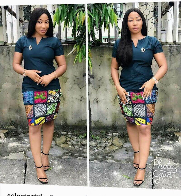 Ankara Gown Styles: Jeans Ankara Gown Styles.