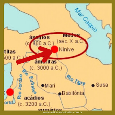 Mapa da Cidade Nínive Bíblia