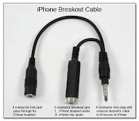 CP1039: iPhone Breakout Cable - 3 Conductor Breakout Jack for Headset Audio and Mic Audio