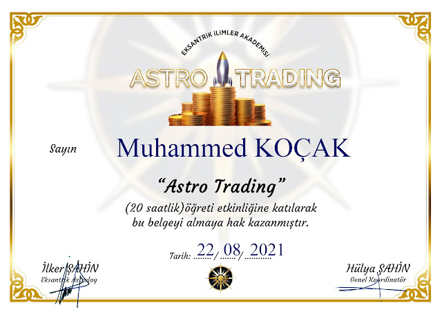 astrologer Muhammet Koçak ASTRO TRADING astrology education certificate