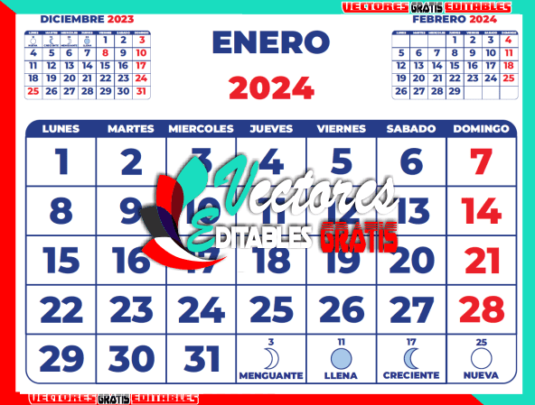 Nuevo Calendario 2024 editable gratis