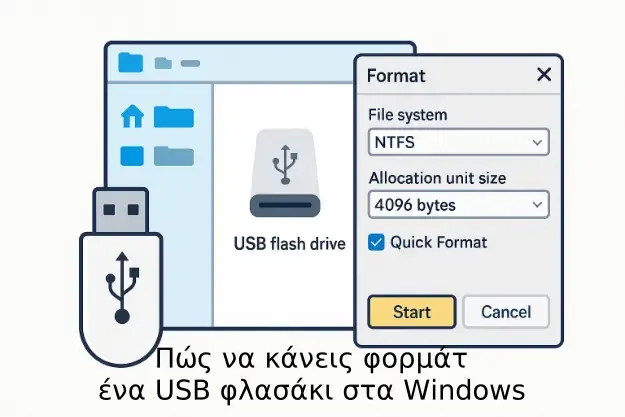 Πώς να κάνεις format USB σε Windows βήμα-βήμα