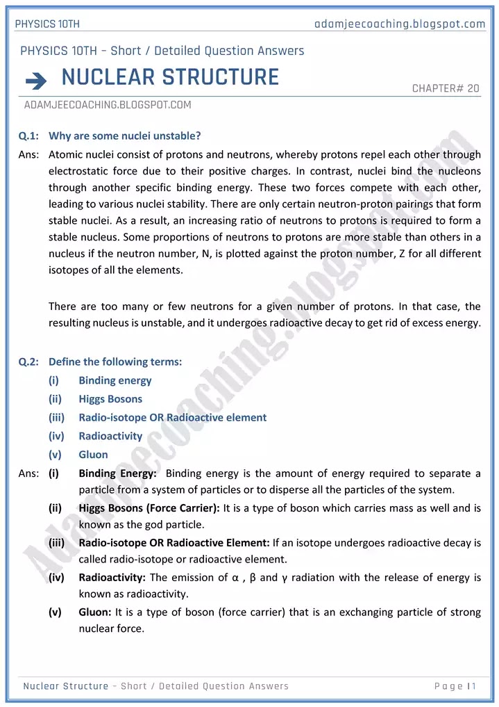 nuclear-structure-short-and-detailed-answer-questions-physics-10th